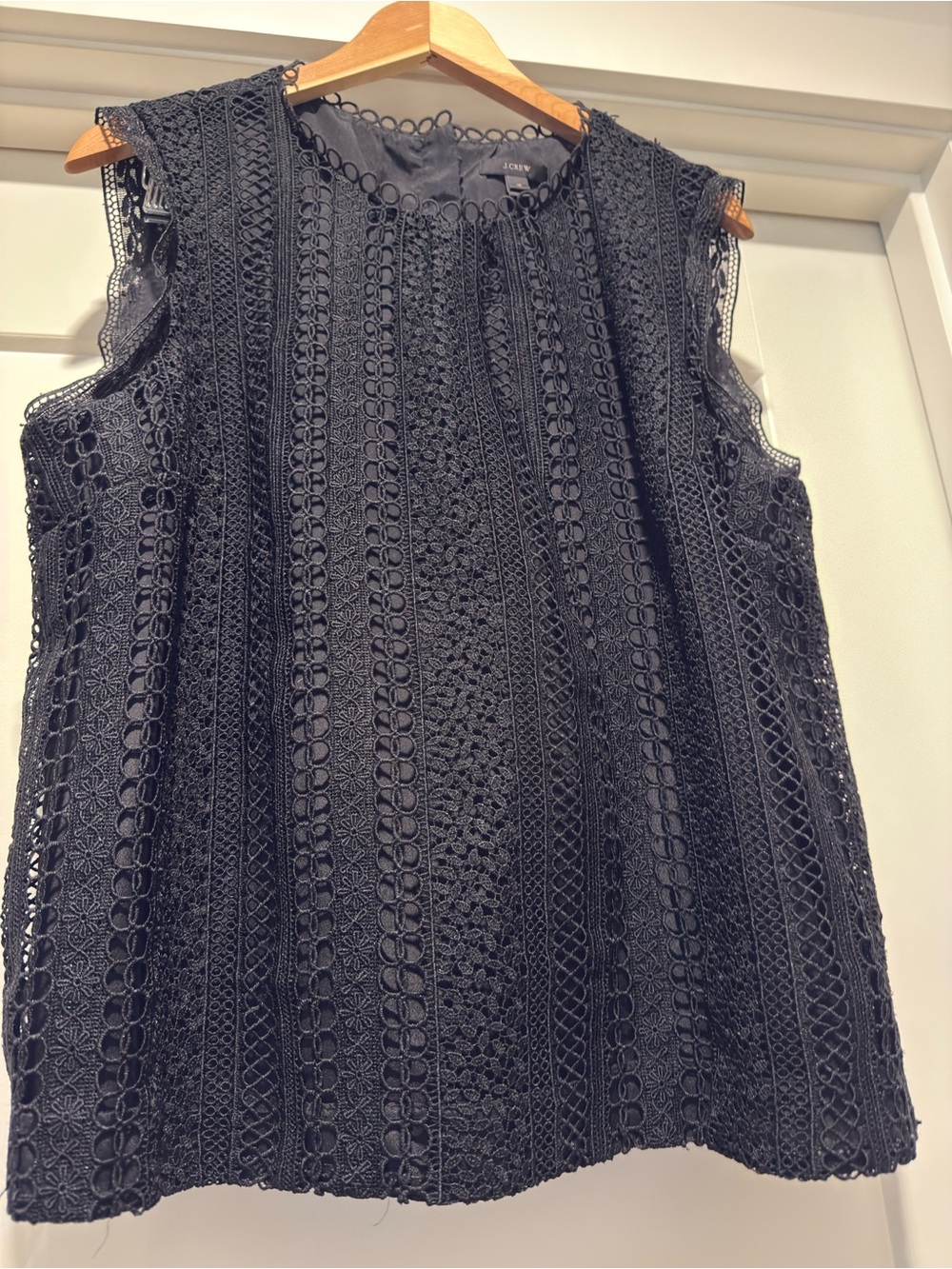 J. Crew Black Lace Crochet Sleeveless Top